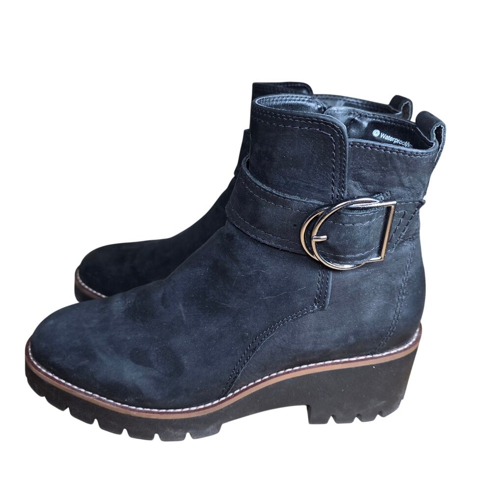 Blondo Women's Waterproof Dagger Fashion Ankle Boot Bootie Black Suede Size 9.5